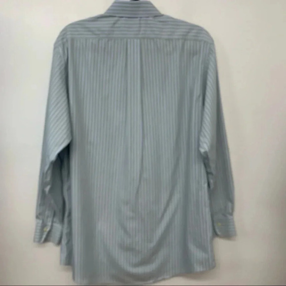 Brooks Brothers Shirt Lot Men 16 Non Iron Blue Stripe Check All Cotton Classic - Picture 7 of 11